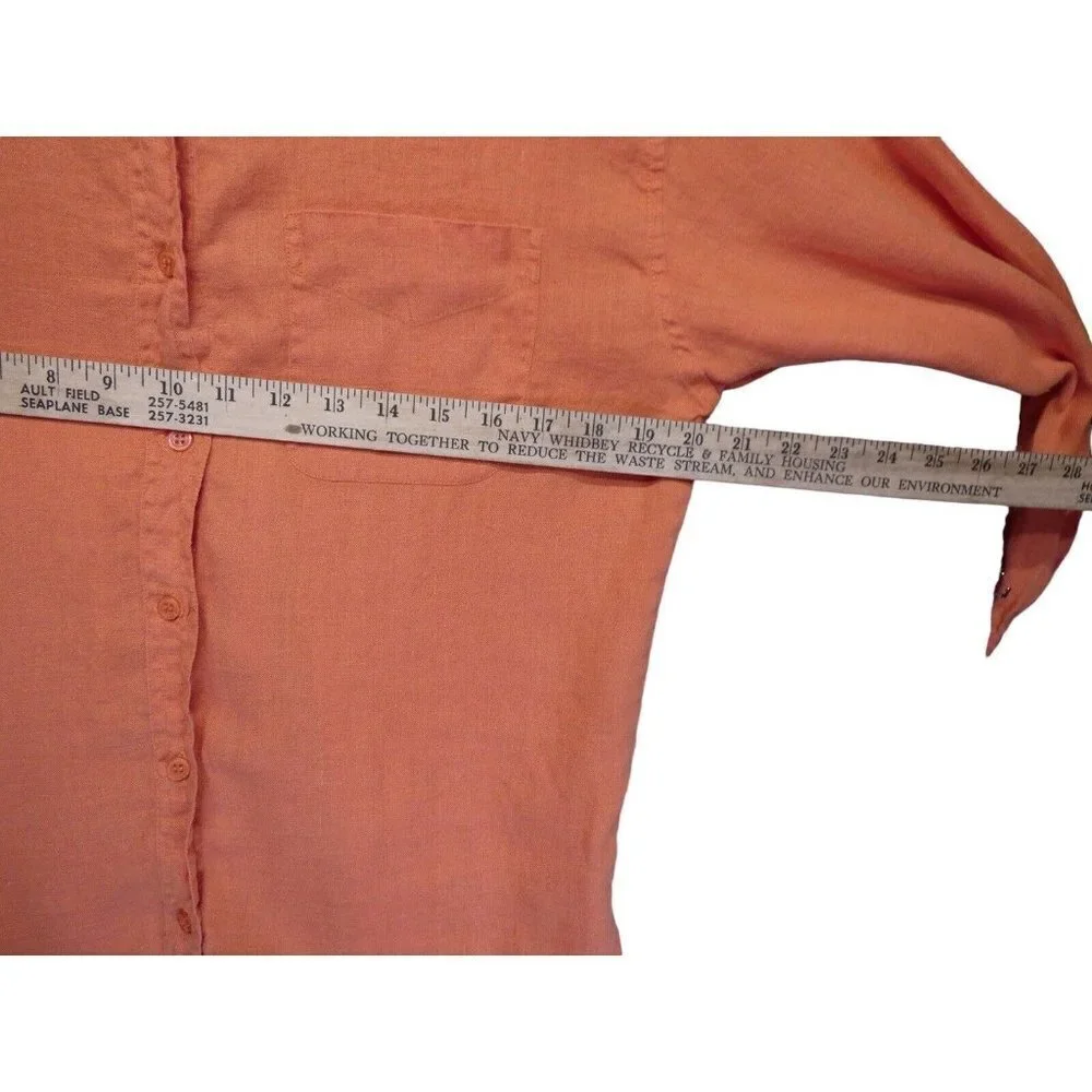 Ivy Womens Linen Button‎ Down Shirt Size S Casual Long Sleeve Vintage - Picture 5 of 9